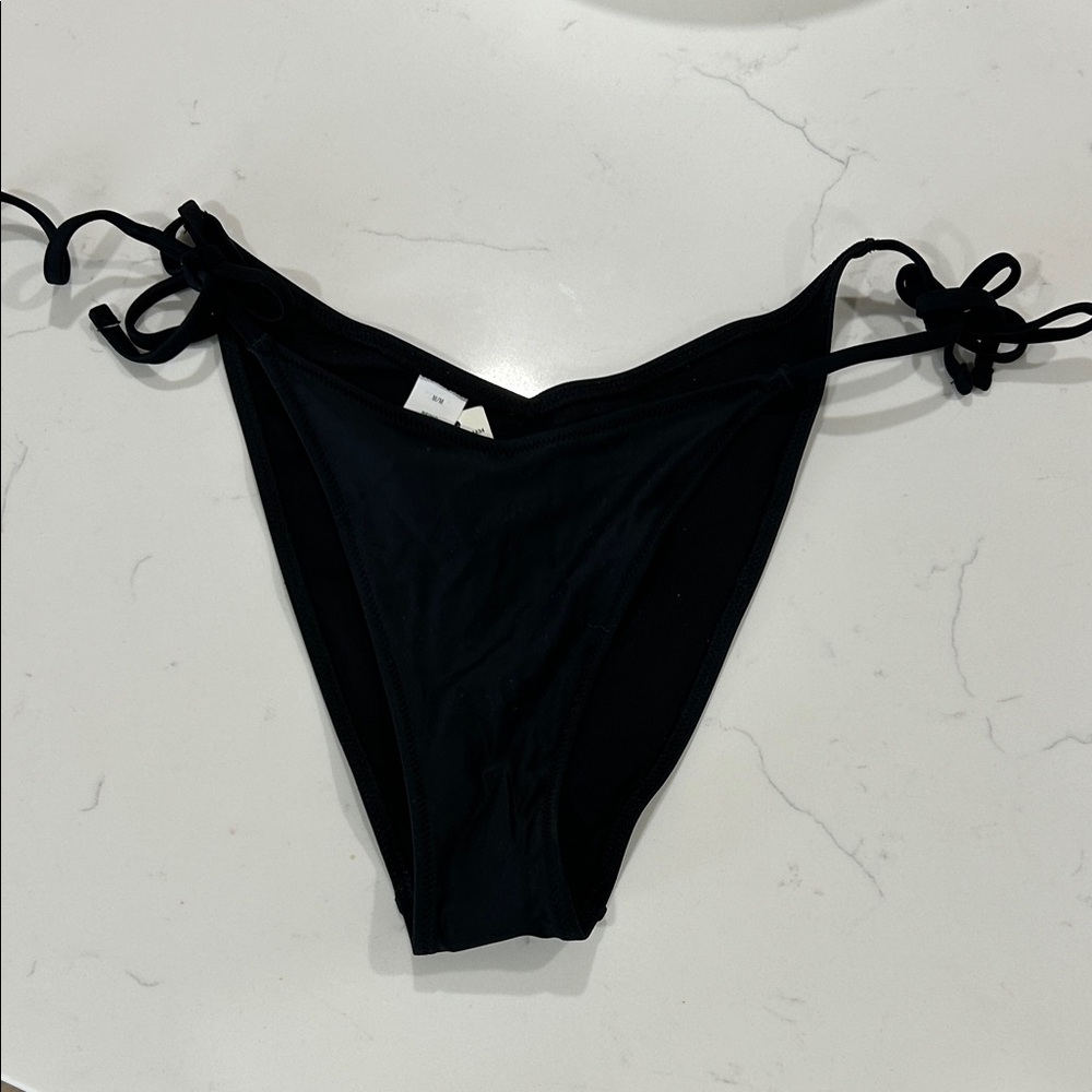 NWT Aerie Black High Cut Cheeky Bikini Bottom
